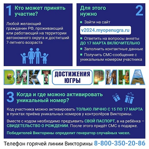 В Югре проходит цифровая викторина «Достижения Югры». Участников ждет миллион ценных подарков.